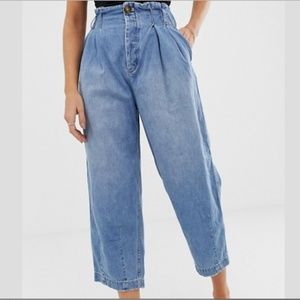 Free People Carrot Pleated High-Rise Jeans